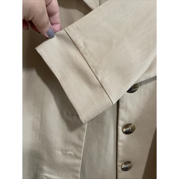 Women’s Cortelle Jacket 42 Beige 3/4 Sleeve Large Buttons Cotton Polyester - Picture 4 of 8
